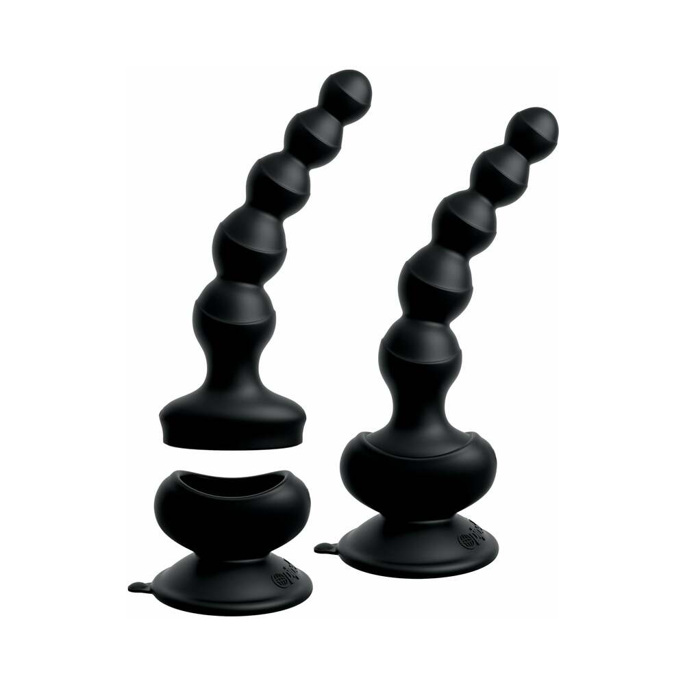 3Some Wall Banger Vibrating Anal Beads With Suction Cup Black - Image 4