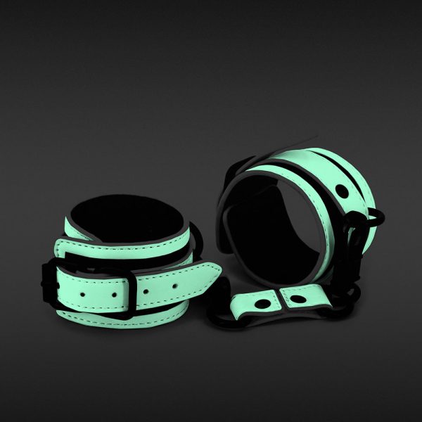 GLO Bondage Wrist Cuffs Green - Image 3