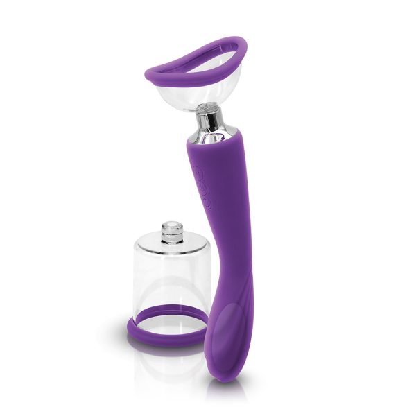 INYA Pump N Vibe Rechargeable Dual-Ended Vibrator & Pump Set Purple - Image 2