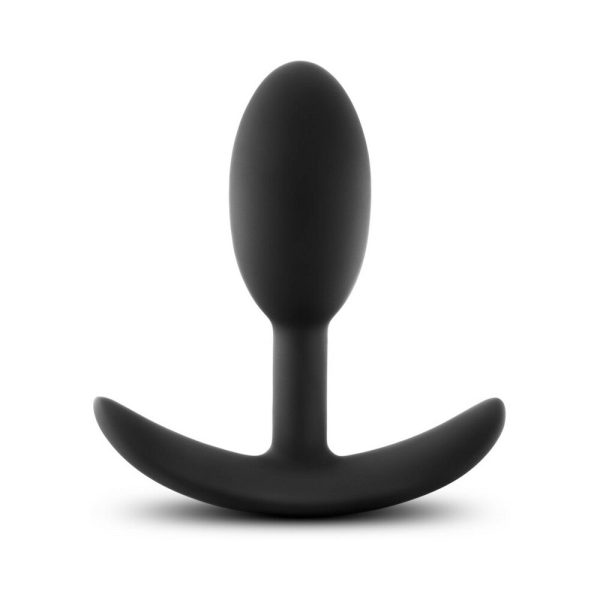 Anal Adventures Platinum Silicone Weighted Vibra Slim Plug Small Black - Image 2