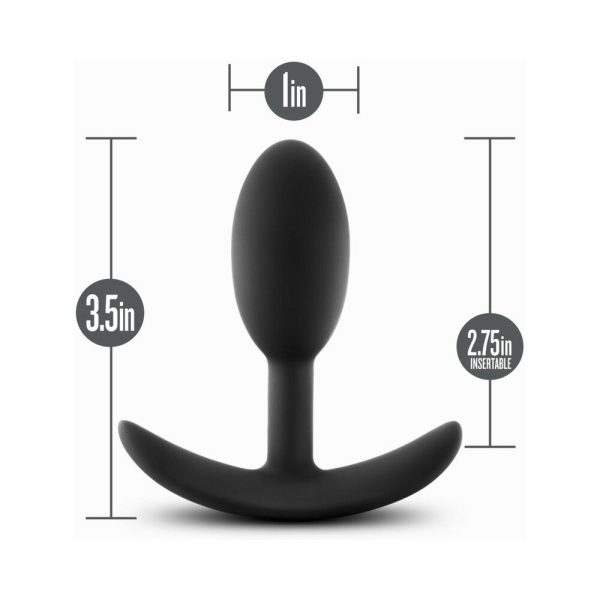 Anal Adventures Platinum Silicone Weighted Vibra Slim Plug Small Black - Image 8