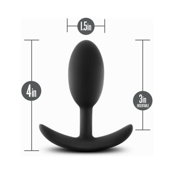 Anal Adventures Platinum Silicone Weighted Vibra Slim Plug Medium Black - Image 8