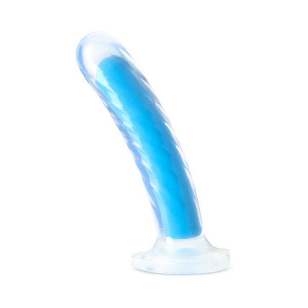 Neo Elite Glow in the Dark Tao 7 in. Dual-Density Dildo Neon Blue - Image 2