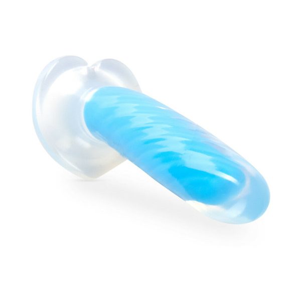 Neo Elite Glow in the Dark Tao 7 in. Dual-Density Dildo Neon Blue - Image 3