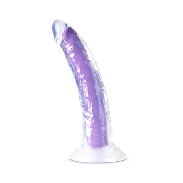 Neo Elite Glow in the Dark Light 7 in. Silicone Dual-Density Dildo Neon Purple - Image 2