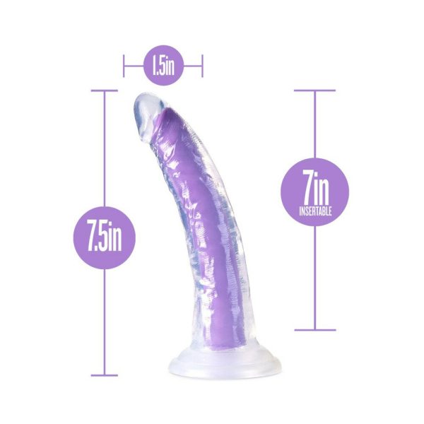 Neo Elite Glow in the Dark Light 7 in. Silicone Dual-Density Dildo Neon Purple - Image 7
