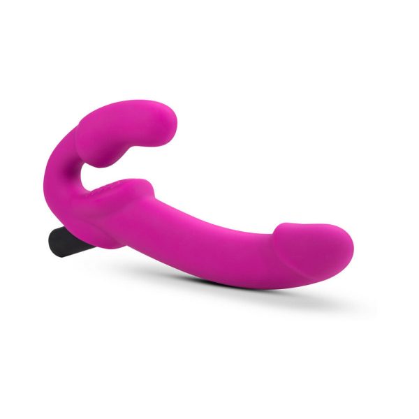 Temptasia Estella 9.5 in. Silicone Strapless Strap-On Dildo with Bullet Vibrator Pink - Image 3