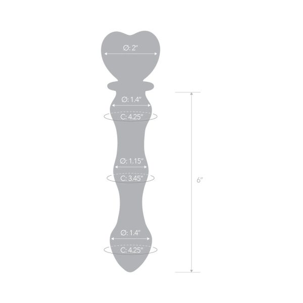 Glas 8 in. Sweetheart Glass Dildo with Pink Heart-Shaped Handle - Image 7