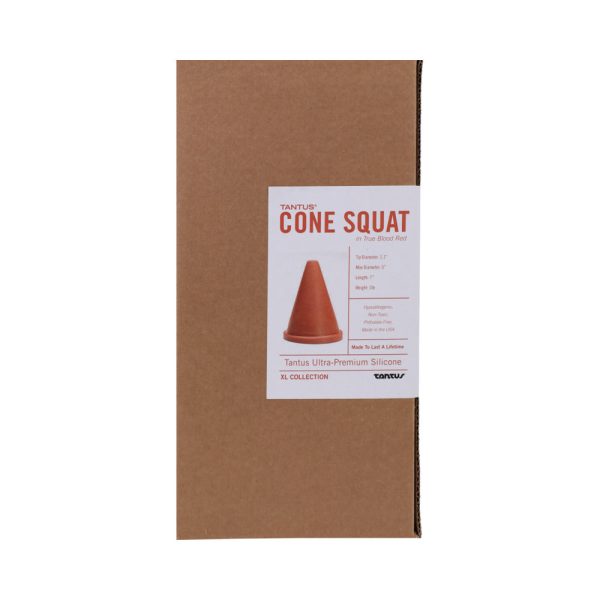 Tantus Cone Squat Dildo Ruby (Box) - Image 3