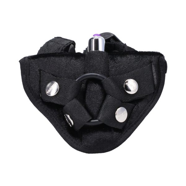 Tantus Velvet Vibrating Strap-On Harness Onyx - Image 2