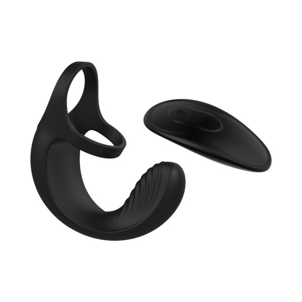 Zero Tolerance Vibrating Ball Cradle Rechargeable Remote-Controlled Silicone Cockring Black - Image 3