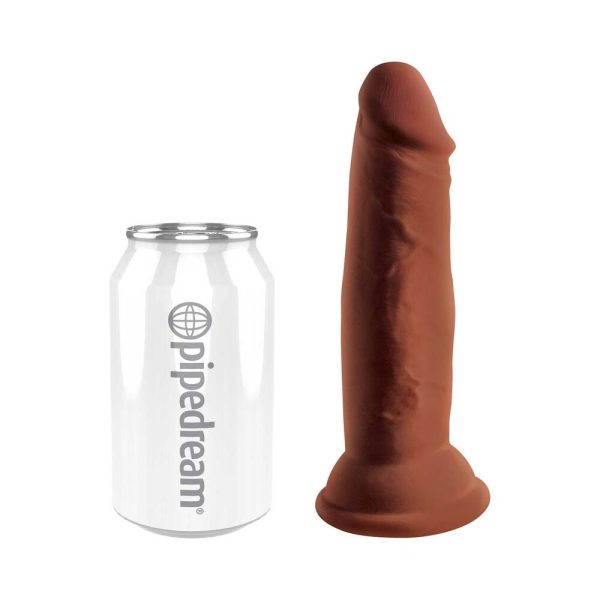 King Cock Plus 6 in. Triple Density Cock Realistic Dildo With Suction Cup Brown - Image 4