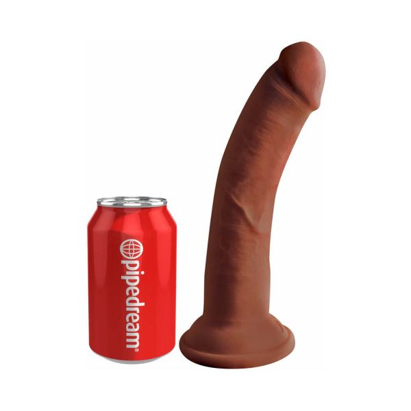 King Cock Plus 8 in. Triple Density Cock Realistic Dildo With Suction Cup Brown - Image 5