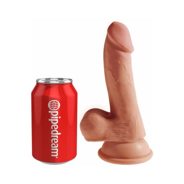 King Cock Plus 6.5 in. Triple Density Cock With Balls Realistic Suction Cup Dildo Tan - Image 5