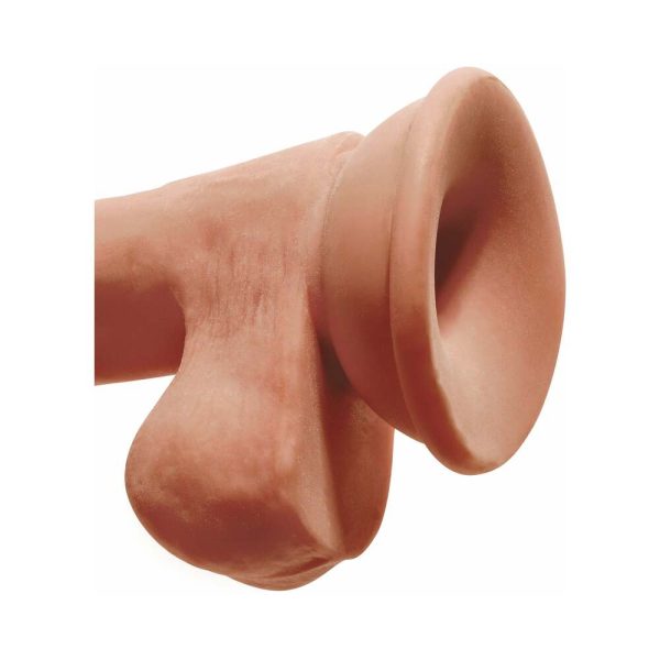 King Cock Plus 6.5 in. Triple Density Cock With Balls Realistic Suction Cup Dildo Tan - Image 6