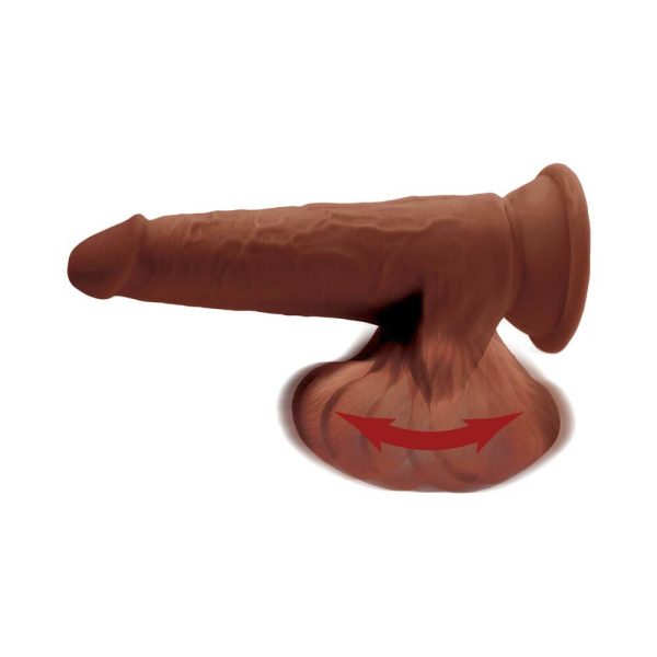 King Cock Plus 8 in. Triple Density Cock With Swinging Balls Dildo Brown - Image 4