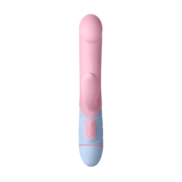 FemmeFunn FFIX Rabbit Waterproof Silicone Dual Stimulation G-Spot Vibrator Light Pink - Image 2