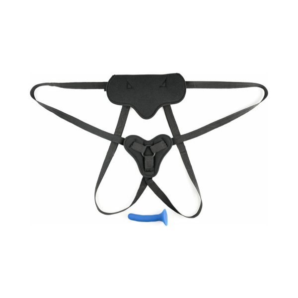 Sportsheets Special Edition New Comer''s Strap-On Set Harness & 5.25 in. Dildo Blue/Black - Image 5