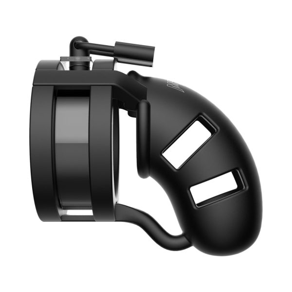 Shots ManCage Model 18 Adjustable 3.5 in. Silicone Ballsplitter Cock Cage Black - Image 2