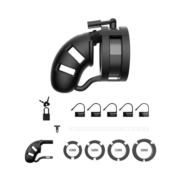 Shots ManCage Model 18 Adjustable 3.5 in. Silicone Ballsplitter Cock Cage Black - Image 4