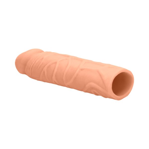 RealRock Realistic Veiny 7 in. Penis Sleeve Extender Beige - Image 5