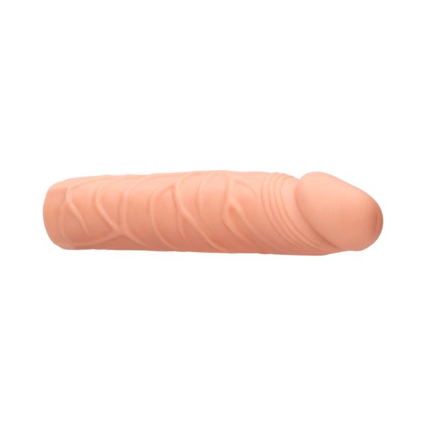 RealRock Realistic Veiny 7 in. Penis Sleeve Extender Beige - Image 6