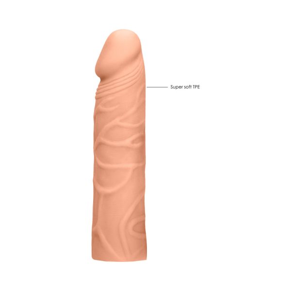 RealRock Realistic Veiny 7 in. Penis Sleeve Extender Beige - Image 8