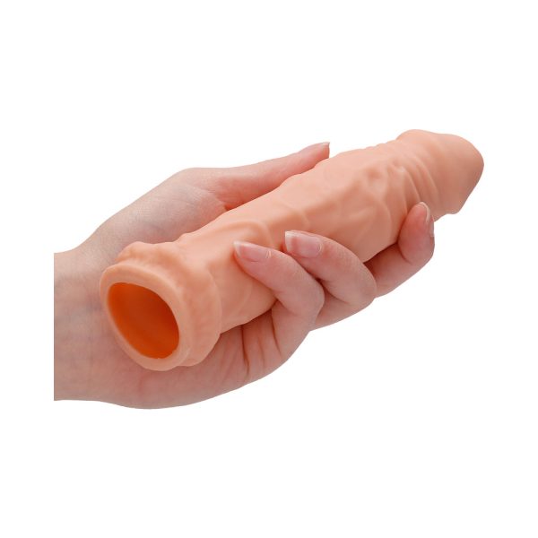 RealRock Realistic 6 in. Penis Sleeve Extender Beige - Image 9