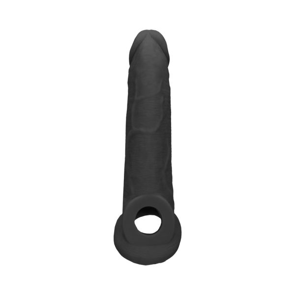 RealRock Realistic 9 in. Penis Sleeve Extender Sling Black - Image 4