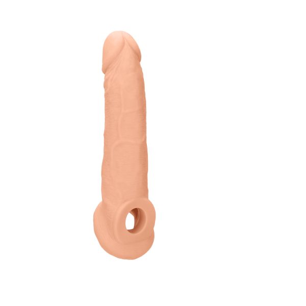 RealRock Realistic 9 in. Penis Sleeve Extender Sling Beige - Image 3