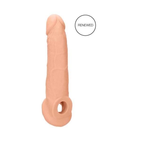 RealRock Realistic 9 in. Penis Sleeve Extender Sling Beige - Image 7
