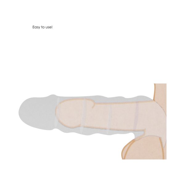 RealRock Realistic 9 in. Penis Sleeve Extender Sling Beige - Image 10