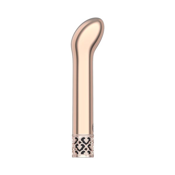 Royal Gems Jewel Rechargeable Curved ABS Bullet Vibrator Rose Gold - Image 2