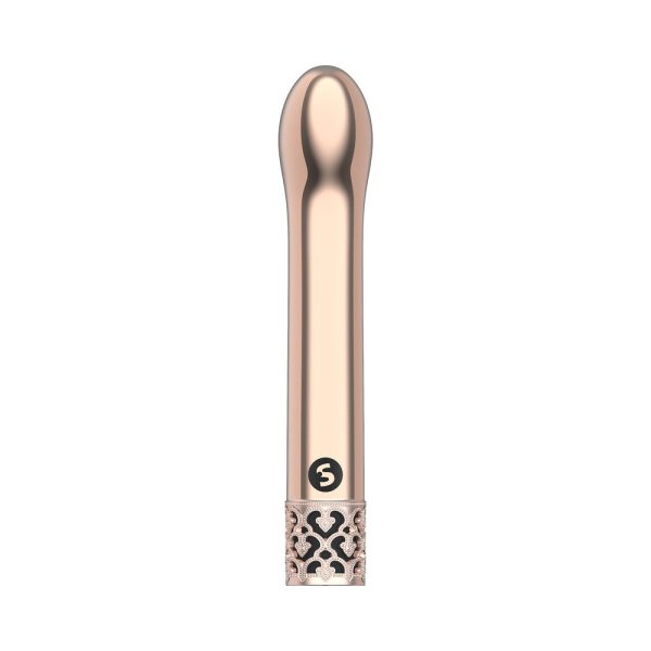 Royal Gems Jewel Rechargeable Curved ABS Bullet Vibrator Rose Gold - Image 4