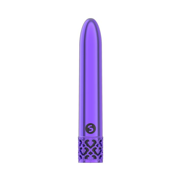 Royal Gems Shiny Rechargeable ABS Bullet Vibrator Purple - Image 2