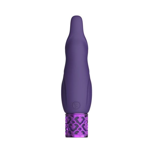 Royal Gems Sparkle Rechargeable Flicking Silicone Bullet Vibrator Purple - Image 2