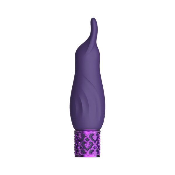 Royal Gems Sparkle Rechargeable Flicking Silicone Bullet Vibrator Purple - Image 3