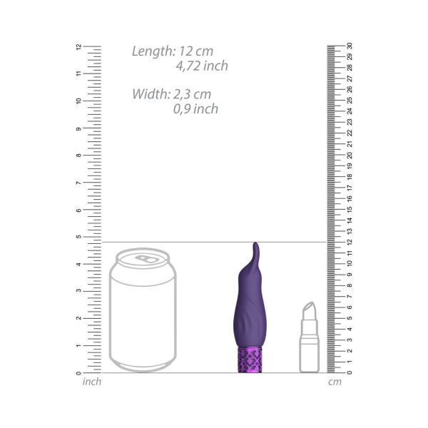 Royal Gems Sparkle Rechargeable Flicking Silicone Bullet Vibrator Purple - Image 5