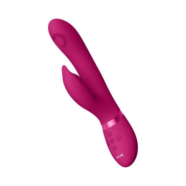 VIVE AIMI Rechargeable Swinging Pulse-Wave Silicone Rabbit Vibrator Pink - Image 5