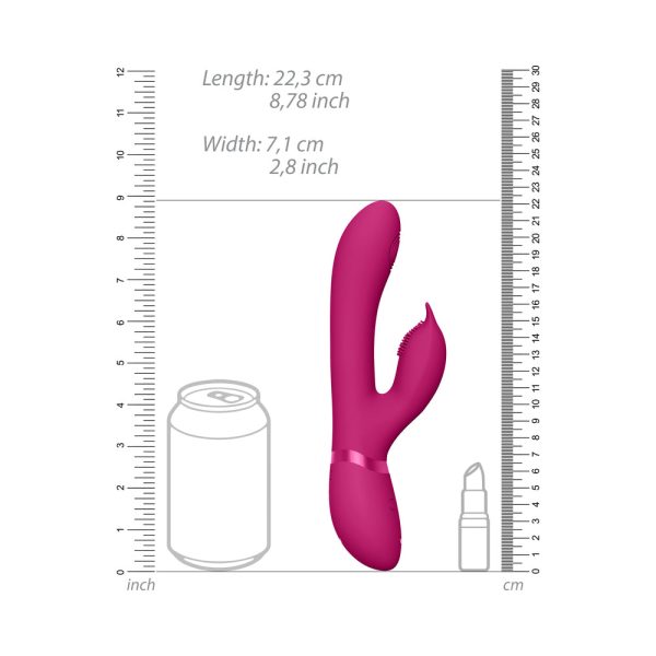 VIVE AIMI Rechargeable Swinging Pulse-Wave Silicone Rabbit Vibrator Pink - Image 8
