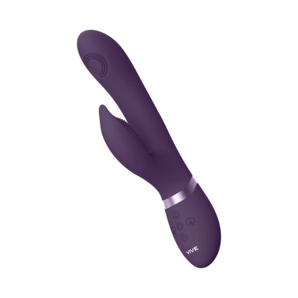 VIVE AIMI Rechargeable Swinging Pulse-Wave Silicone Rabbit Vibrator Purple - Image 5