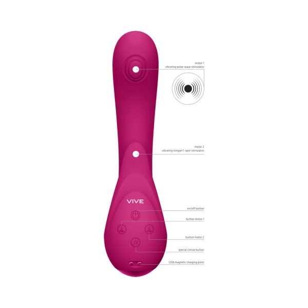 VIVE MIKI Rechargeable Pulse Wave & Flickering Dual Stimulation G-Spot Vibrator Pink - Image 7