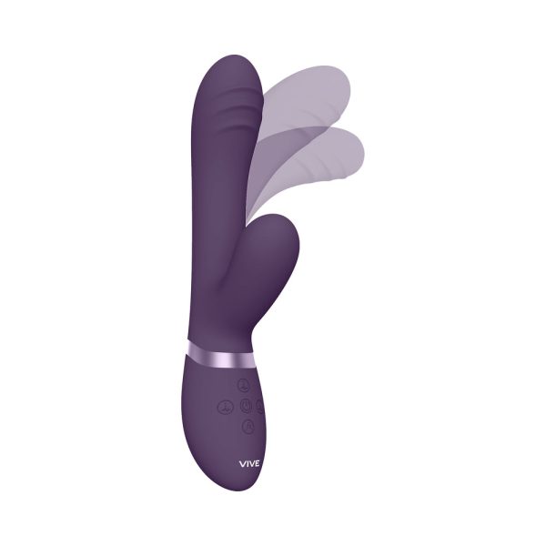 VIVE TANI Rechargeable Finger Motion With Pulse-Wave & Vibrating Silicone Dual Stimulator Purple - Image 6