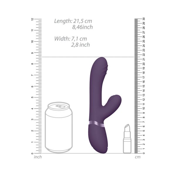 VIVE TANI Rechargeable Finger Motion With Pulse-Wave & Vibrating Silicone Dual Stimulator Purple - Image 8