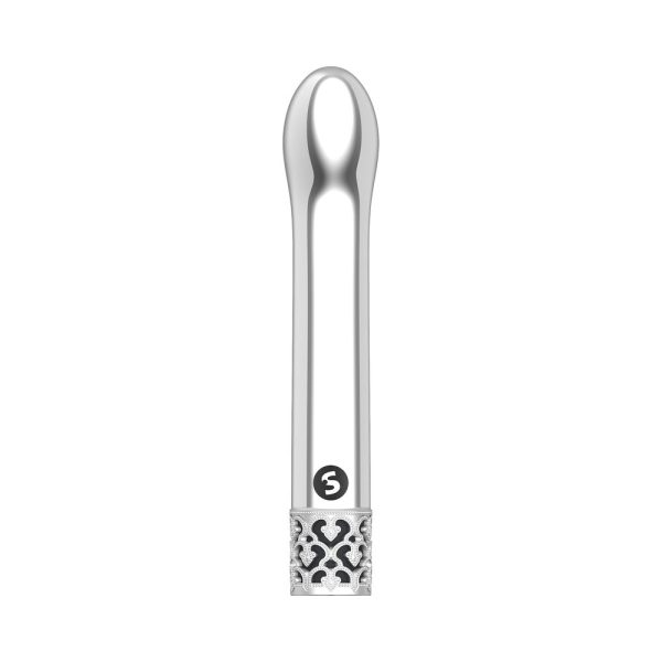 Royal Gems Jewel Rechargeable 10-Speed Bullet Vibrator Silver - Image 2