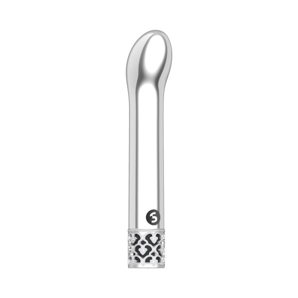 Royal Gems Jewel Rechargeable 10-Speed Bullet Vibrator Silver - Image 3