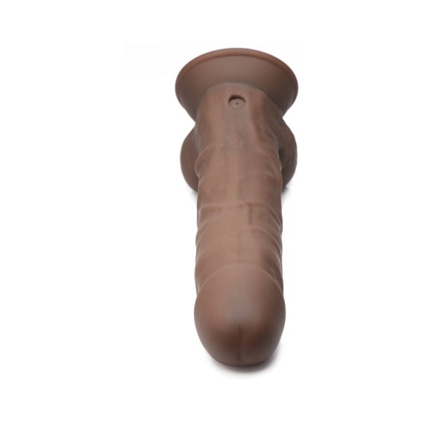 Curve Toys FLESHSTIXXX Rechargeable 8 in. Posable Vibrating Dildo with Balls & Suction Cup Brown - Image 6