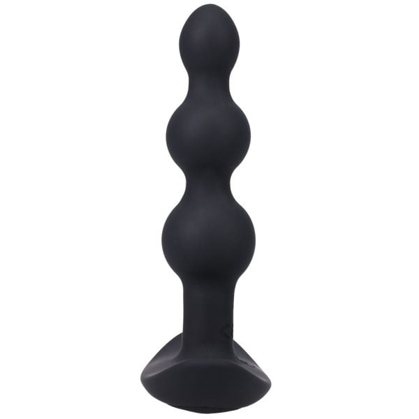 A-Play BEADED VIBE Rechargeable Silicone Anal Plug with Remote Black - Image 6