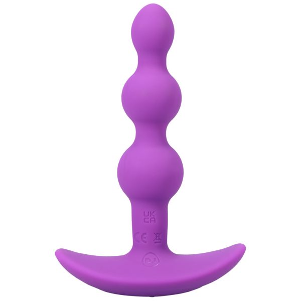 A-Play BEADED VIBE Rechargeable Silicone Anal Plug with Remote Purple - Image 4