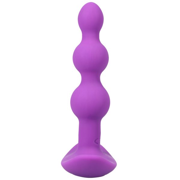 A-Play BEADED VIBE Rechargeable Silicone Anal Plug with Remote Purple - Image 5